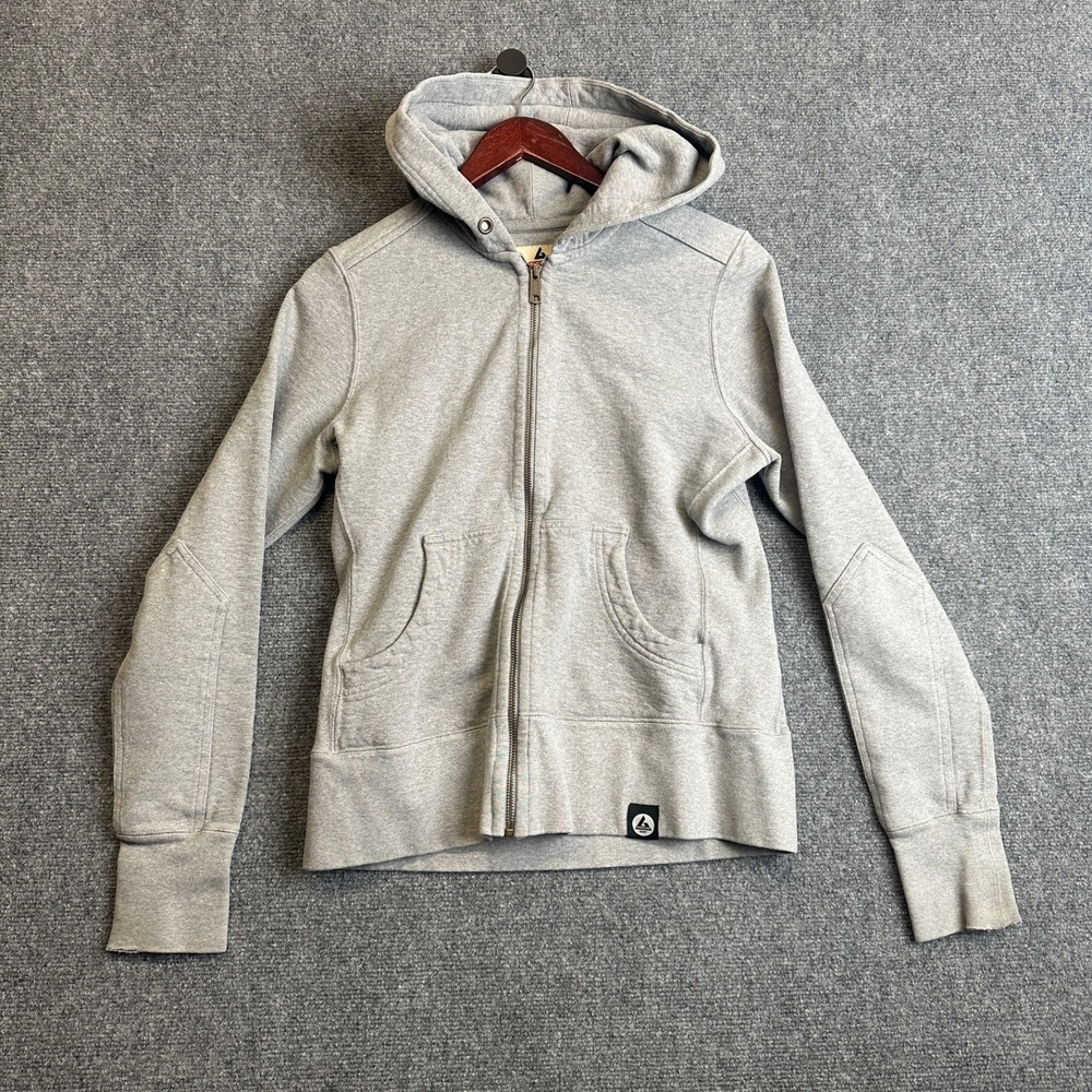 American Giant Full Zip Hoodie Womens Medium Heather Gray Reinforced Utility USA